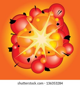 Explosion in cartoon style