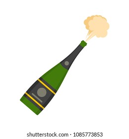 Explosion champagne icon. Flat illustration of explosion champagne vector icon for web