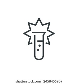 Explosion chemical reaction chemistry icon, vector illustration