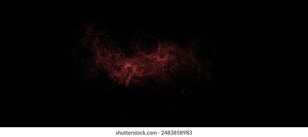 An explosion of chili powder, a scattering of dried pepper, realistic hot paprika, chaotic splashes of seasonings, png.