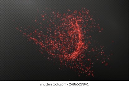 An explosion of chili powder, a scattering of dried pepper, realistic hot paprika, chaotic splashes of seasonings, png.