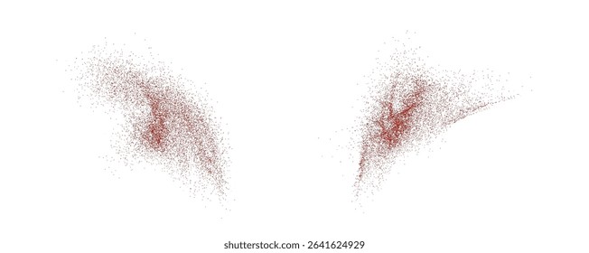 An explosion of chili powder, a scattering of dried pepper, realistic hot paprika, chaotic splashes of seasonings, png.