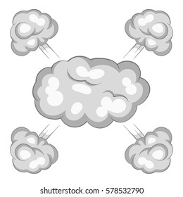 Explosion cloud icon. Cartoon illustration of explosion cloud vector icon for web