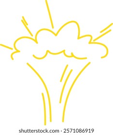 Explosion Cloud Lined Doodle Vector Illustration