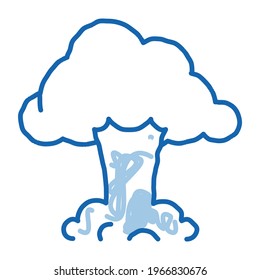 explosion cloud sketch icon vector. Hand drawn blue doodle line art explosion cloud sign. isolated symbol illustration