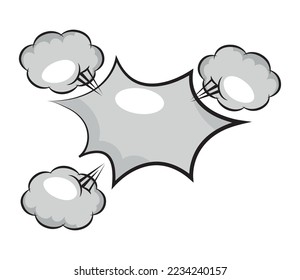 explosión nubes icono de arte pop aislado
