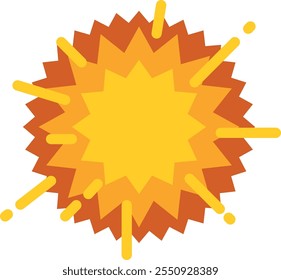 Explosion color icon. Boom effect. Bright burst