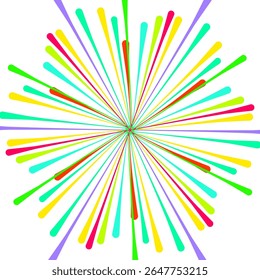 Explosión de color sobre un fondo blanco