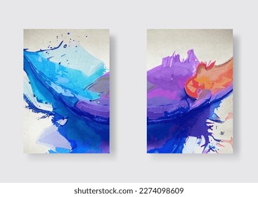 Explosión de banners de pintura de color. Congelar el movimiento de la explosión de color. Ilustración vectorial.