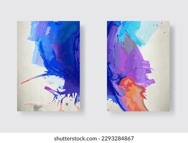 Explosion of color paint banners set. Freeze motion of color exploding. Vector illustration.