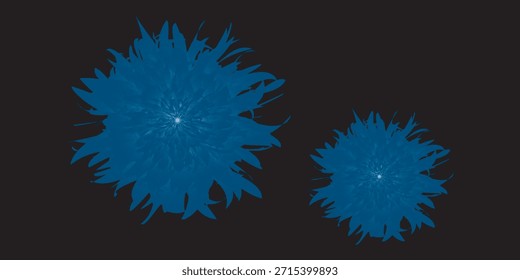 Explosion of colored blue dust on black background

