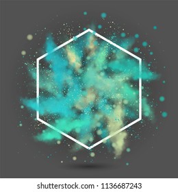 Explosion of colored powder. Abstract motion of multicolored swirling clouds. Vector watercolor design elements