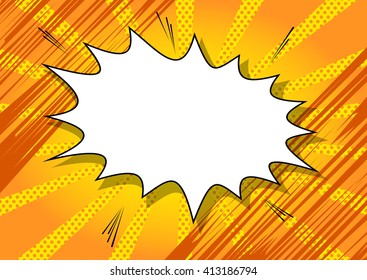 Explosion, colorful retro style comic book background with space for your text.