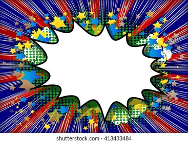 Explosion, colorful retro style comic book background with space for your text.