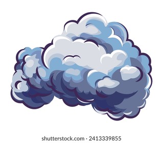 Explosion of colorful set. The artistic side of explosions with this captivating cartoon design showcase the intricate details of a cloud of smoke on a white background. Vector illustration.