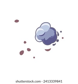 Explosión de colorido conjunto. Esta explosión de caricatura con una nube de humo crea un contraste intrigante contra el fondo blanco. Ilustración vectorial.