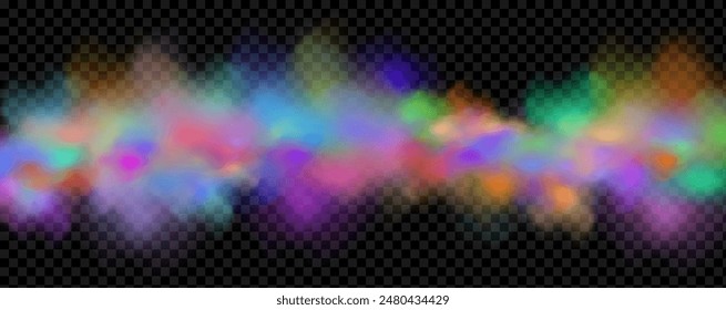 An explosion of colorful smoke clouds.Multicolor fog with blue and yellow particles.Explosions of color powder.