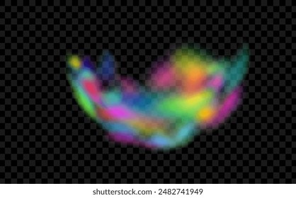 An explosion of colorful smoke clouds.Multicolor fog with blue and yellow particles.Explosions of color powder.