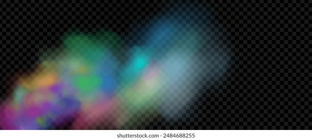 An explosion of colorful smoke clouds.Multicolor fog with blue and yellow particles.Explosions of color powder.