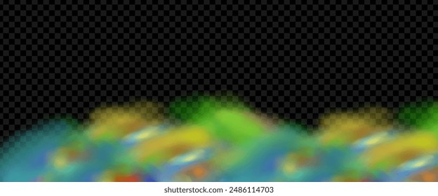 An explosion of colorful smoke clouds.Multicolor fog with blue and yellow particles.Explosions of color powder.