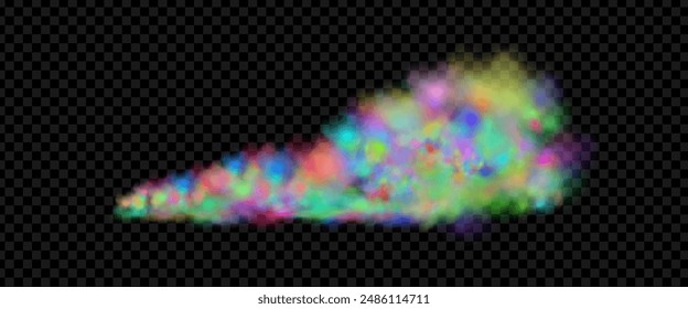 An explosion of colorful smoke clouds.Multicolor fog with blue and yellow particles.Explosions of color powder.