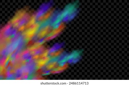 An explosion of colorful smoke clouds.Multicolor fog with blue and yellow particles.Explosions of color powder.