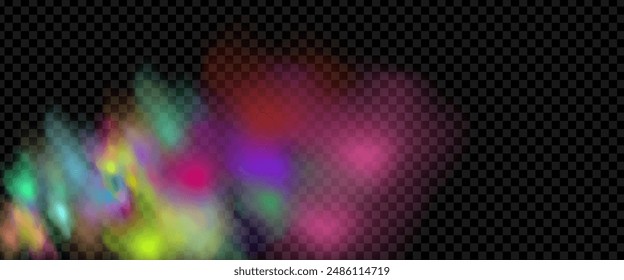 An explosion of colorful smoke clouds.Multicolor fog with blue and yellow particles.Explosions of color powder.