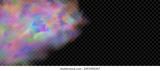 An explosion of colorful smoke clouds.Multicolor fog with blue and yellow particles.Explosions of color powder.
