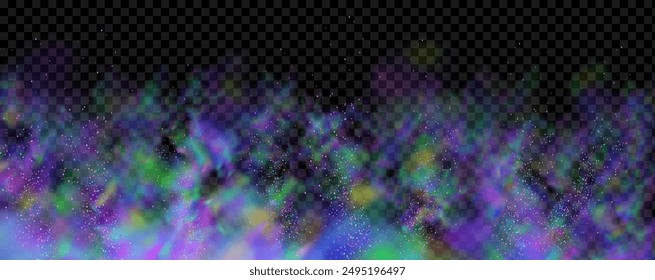 An explosion of colorful smoke clouds.Multicolor fog with blue and yellow particles.Explosions of color powder.