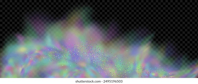 An explosion of colorful smoke clouds.Multicolor fog with blue and yellow particles.Explosions of color powder.