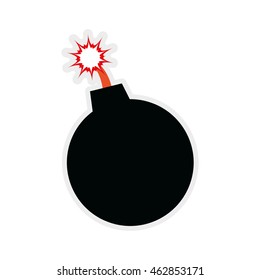 Explosion concept represented by bomb icon. Isolated and flat illustration