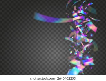 Explosion Confetti. Laser Element. Isolated Banner. Digital Tinsel. Color Ribbon. Blue Retro Effect. Neon Burst. Foil Christmas Serpentine. Pink Explosion Confetti