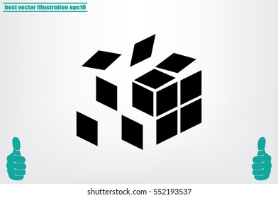 explosion cube icon vector illustration eps10.