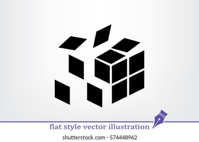 explosion cube icon vector illustration eps10.