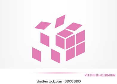 explosion cube icon vector illustration eps10.