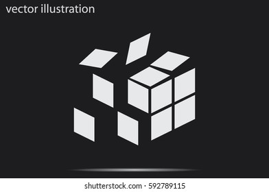 explosion cube icon vector illustration.