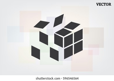 explosion cube icon vector illustration eps10.