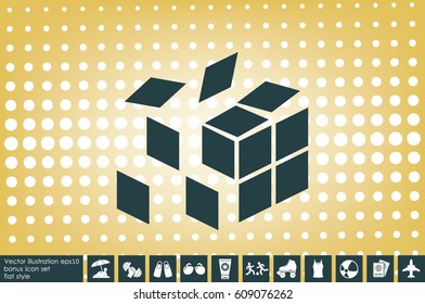 explosion cube icon vector illustration eps10.