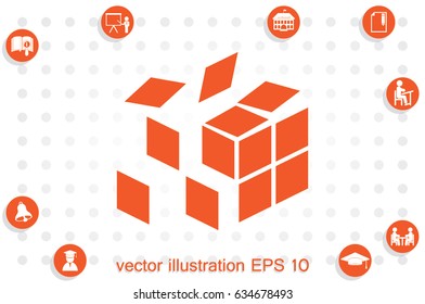 explosion cube icon vector illustration eps10.