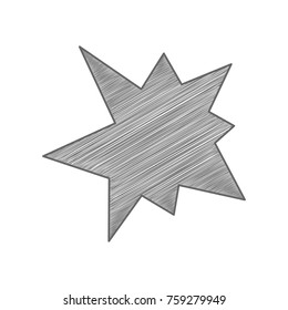 Explosion, detonation; (out), burst icon. Vector. Shaded gray icon on white background. Isolated.
