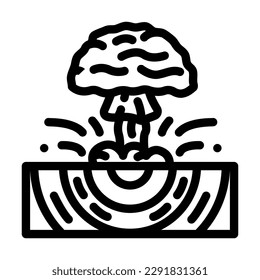 explosion earthquake disaster line icon vector. explosion earthquake disaster sign. isolated contour symbol black illustration