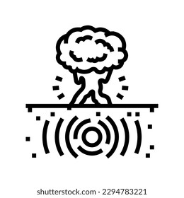 explosion earthquake disaster line icon vector. explosion earthquake disaster sign. isolated contour symbol black illustration