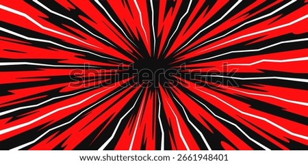 Explosion effect background. Anime style attack impact explosion effect background. Abstract comic book flash explosion blast radial lines. Vector illustration.