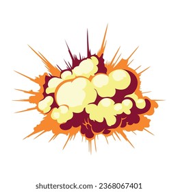 Cartoon-Illustration mit Explosionseffekt einzeln