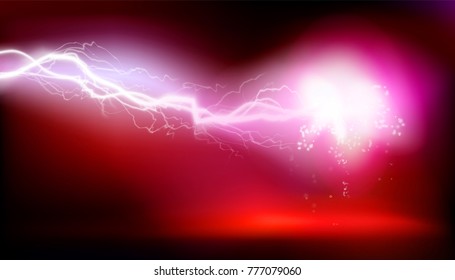 Explosion, electric discharge. Vector illustration.