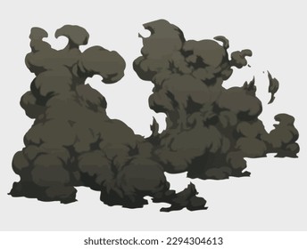 Elemento de explosión efecto de humo vfx diseño de dibujos animados aislados ilustración vectorial