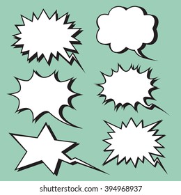 explosion expression comic bubble retro style