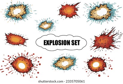 Explosion and flash effect material set
