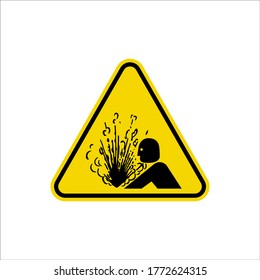 Explosion Flash Warning Triangle Sign. Caution Symbol Simple, Flat Vector, Icon 