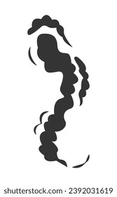 Explosion in flat black design. In this stunning illustration a black and white style transforms an explosive moment and the drifting smoke into a visually striking composition. Vector illustration.